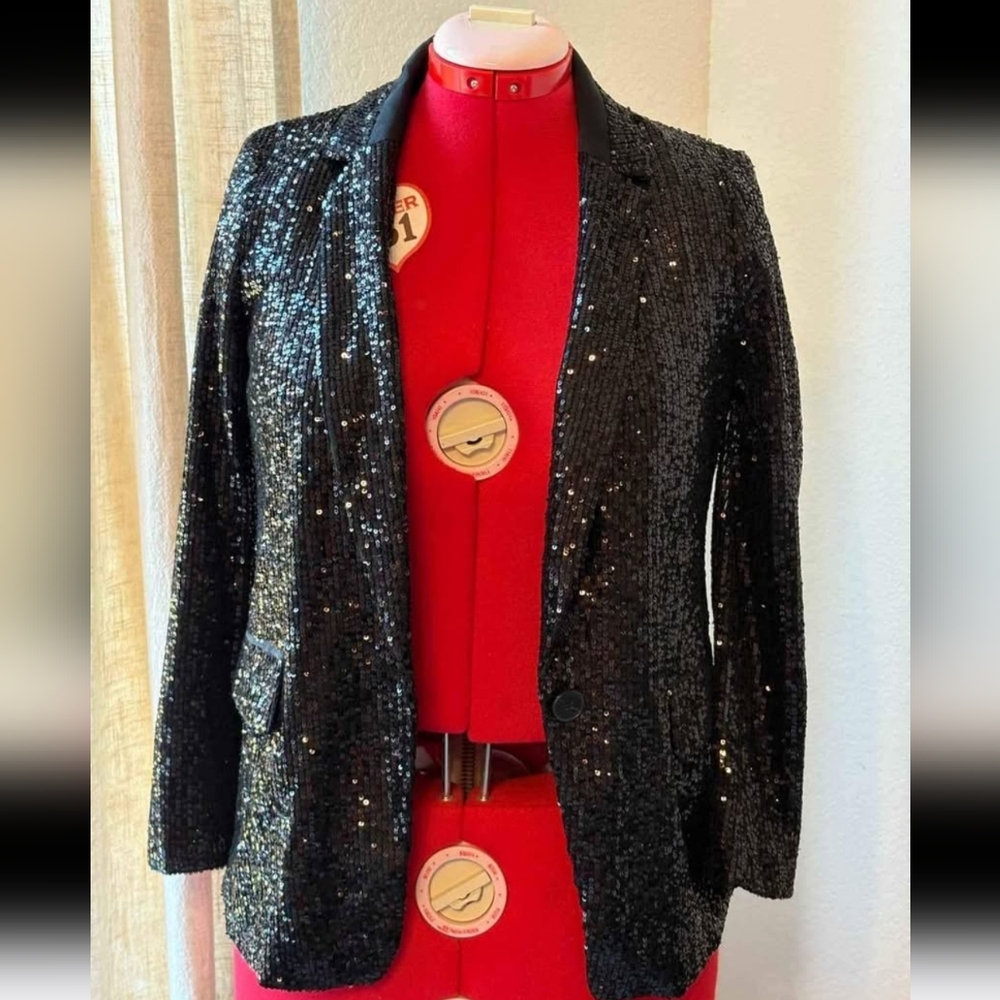 Black Sequin blazer jacket